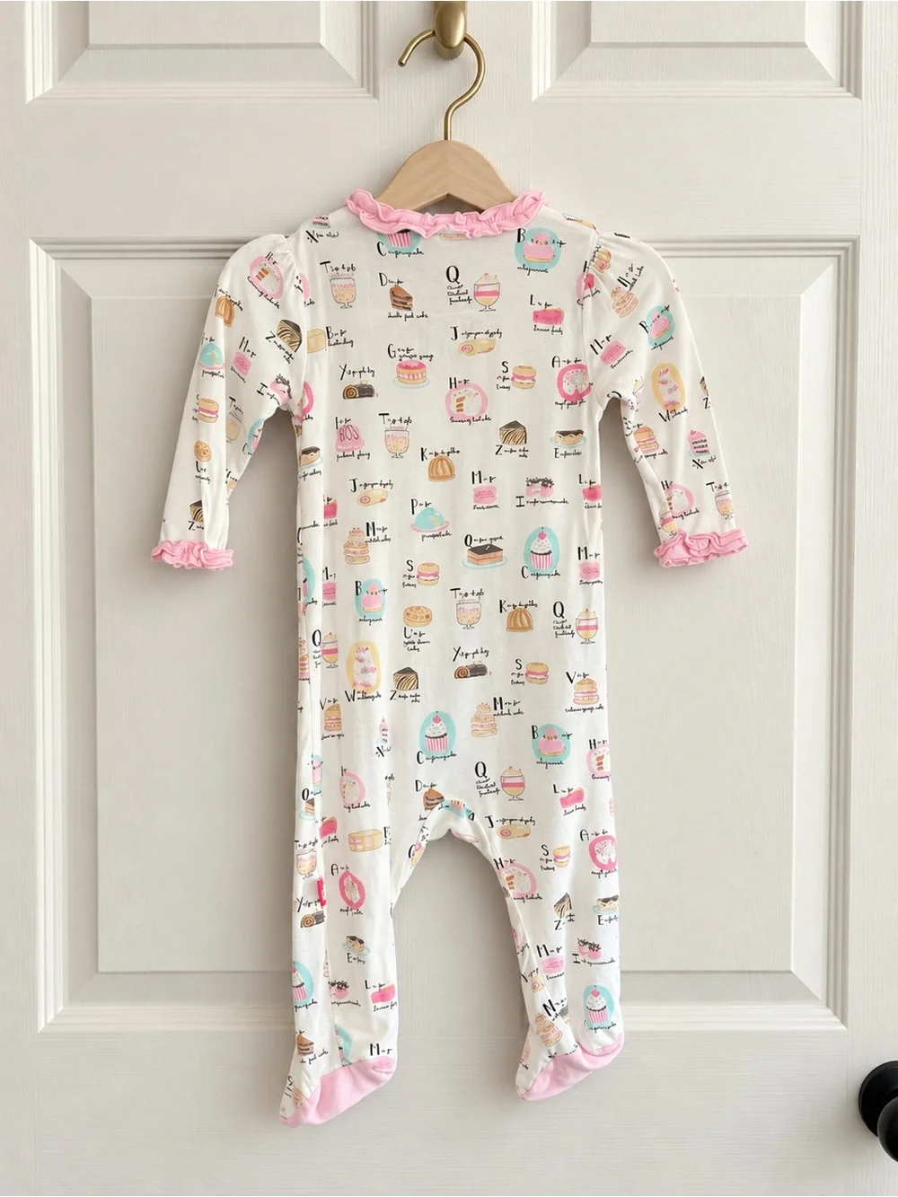 Magnetic Me 0-3M Dessert Alphabet Ruffle Footie Pajamas